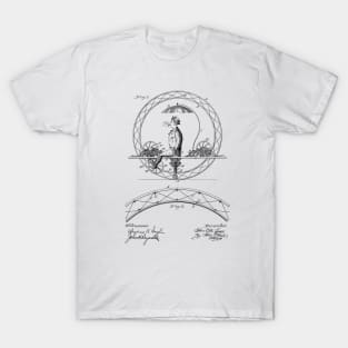 One Wheeled Vehicle Vintage Patent Hand Drawing T-Shirt